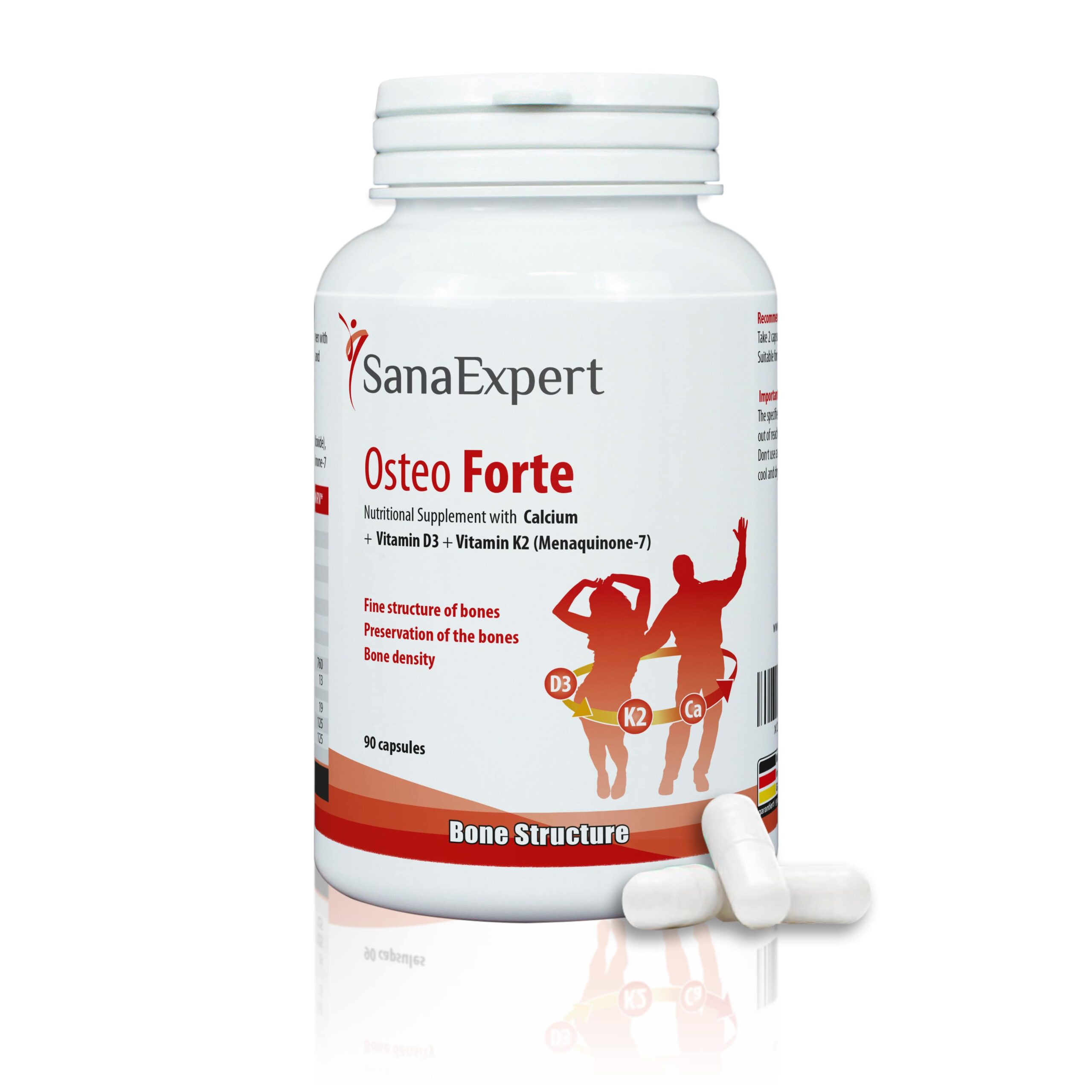 Knochen & Knochendichte Vitamin D3 SanaExpert Osteo Forte Calcium 90 Kapseln 